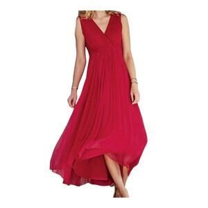 Soft Surrounding Sleeveless High Low Red Charmonte Dress Women's Size 10P NEW